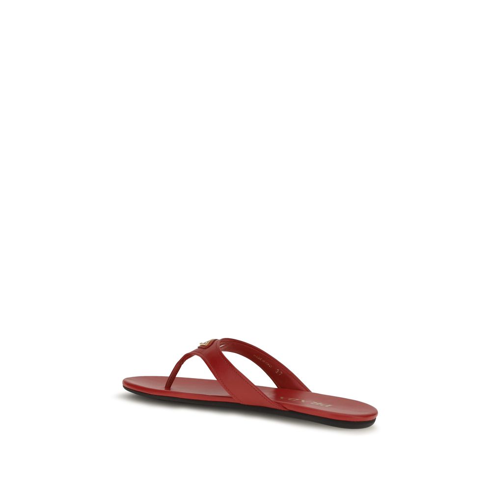 Multicolor Patent Leather Thong Sandals