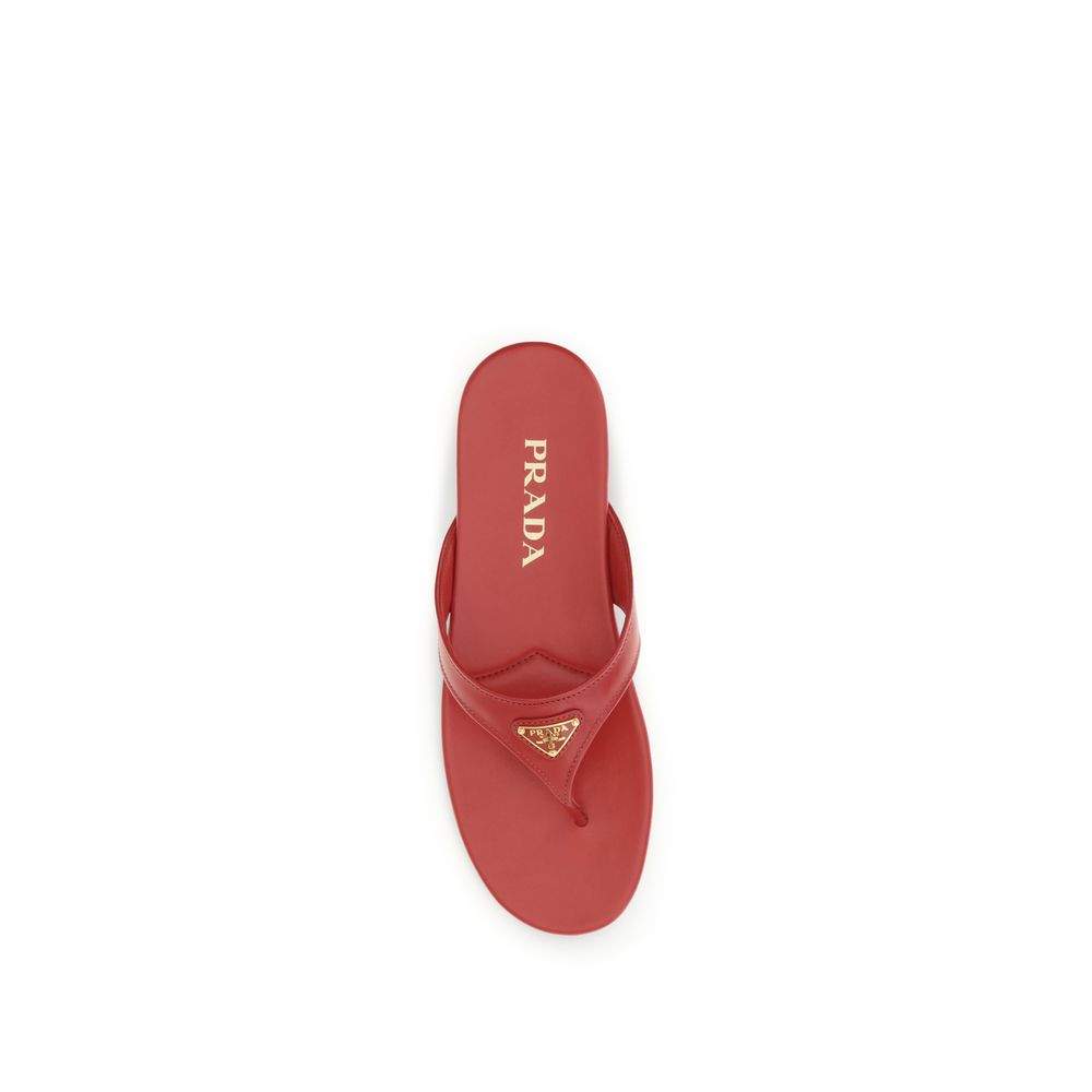 Multicolor Patent Leather Thong Sandals