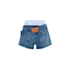 Denim Boxer-Detail Shorts