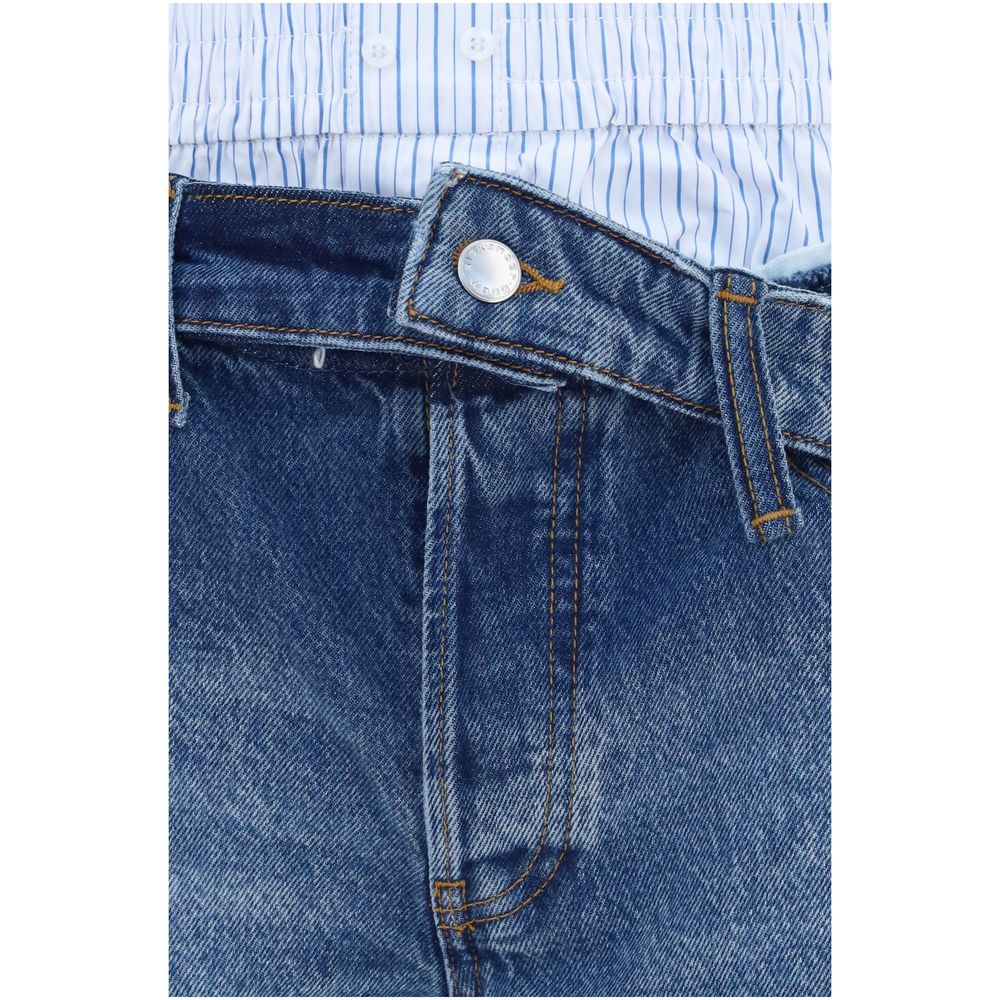 Denim Boxer-Detail Shorts