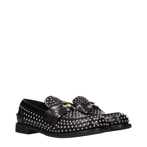 Black Leather Slip-On Loafers