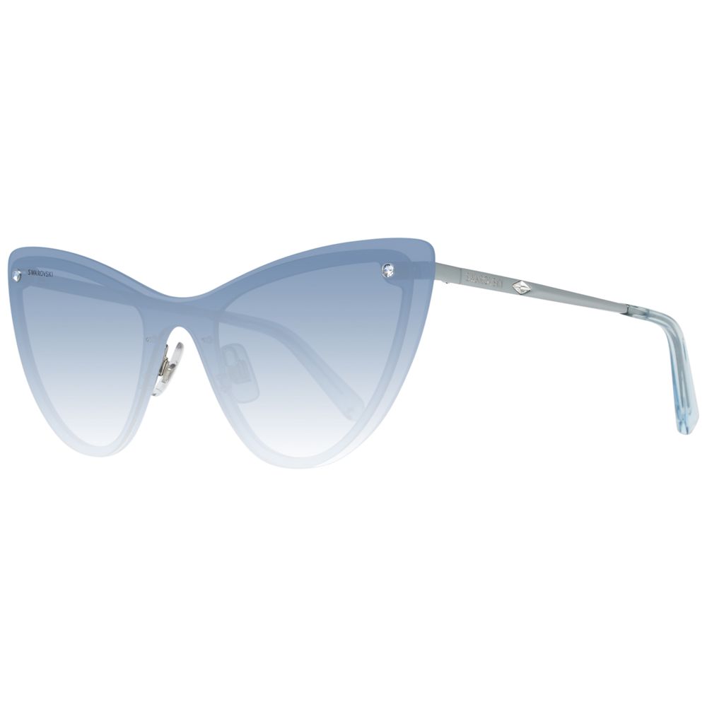 Half-Rim Blue Metal Sunglasses