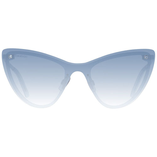 Half-Rim Blue Metal Sunglasses