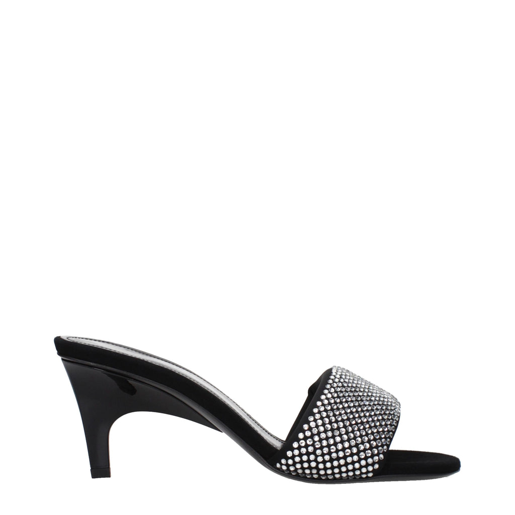 Black Fabric Stiletto Sandals