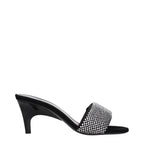 Black Fabric Stiletto Sandals
