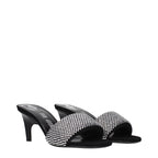 Black Fabric Stiletto Sandals