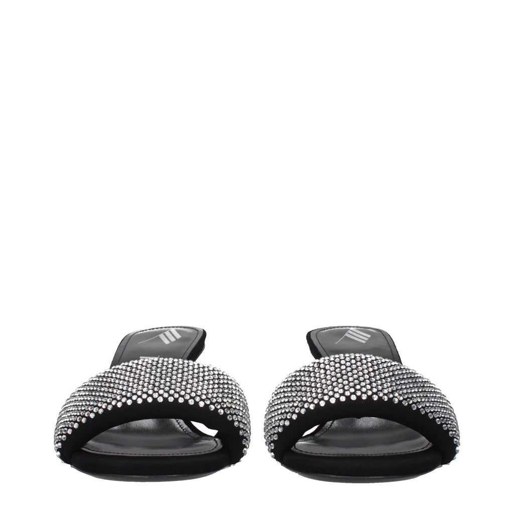Black Fabric Stiletto Sandals