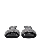 Black Fabric Stiletto Sandals