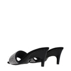 Black Fabric Stiletto Sandals