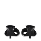 Black Fabric Stiletto Sandals