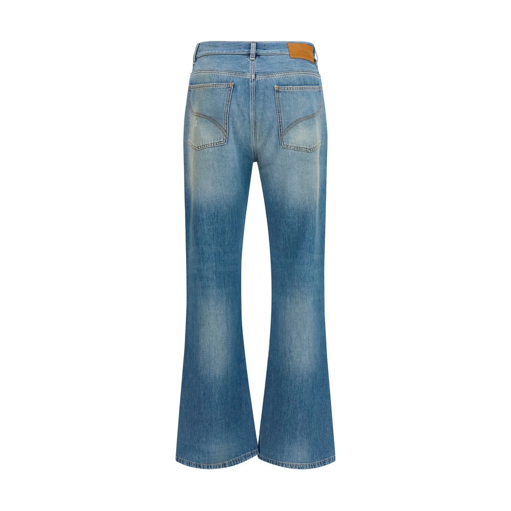 Slash Flared Cotton Jeans