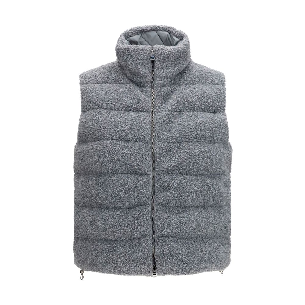 Polyester Shearling-Trimmed Padded Vest