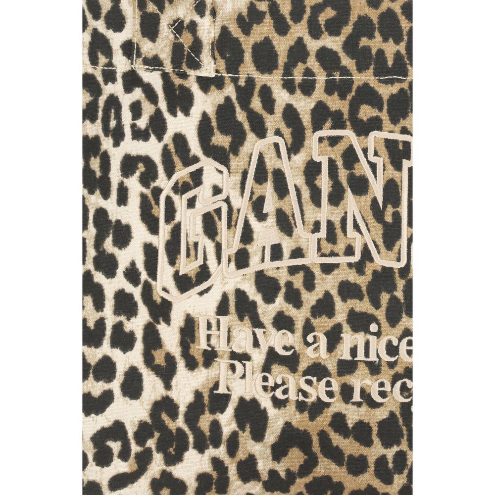 Recycled Cotton Leopard Print Tote