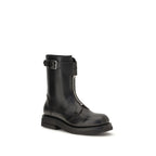 Calf Leather Lace-Up Boots