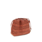Mini Multicolor Raffia Drawstring Shoulder Bag