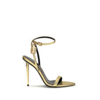 Gold Lamb Stiletto Sandals