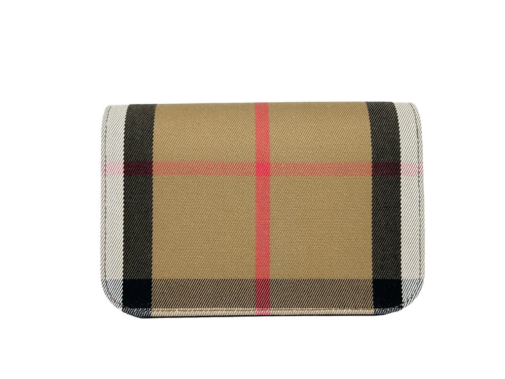 Small Madison Leather-Canvas Check Crossbody