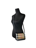 Small Madison Leather-Canvas Check Crossbody