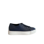 Blue Leather Platform Sneaker