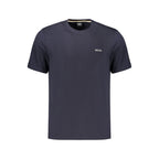 Blue Cotton-Polyester Short-Sleeve Knit T-Shirt