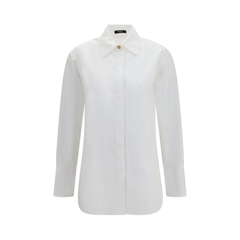 White Cotton Poplin Dress Shirt