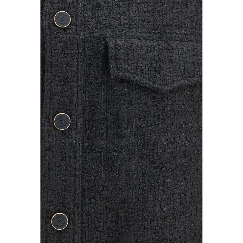 Tweed Cotton Full-Length Jacket