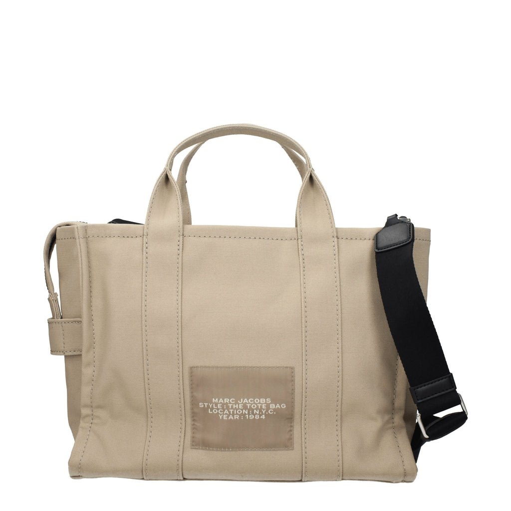 Medium Beige Fabric Handbag