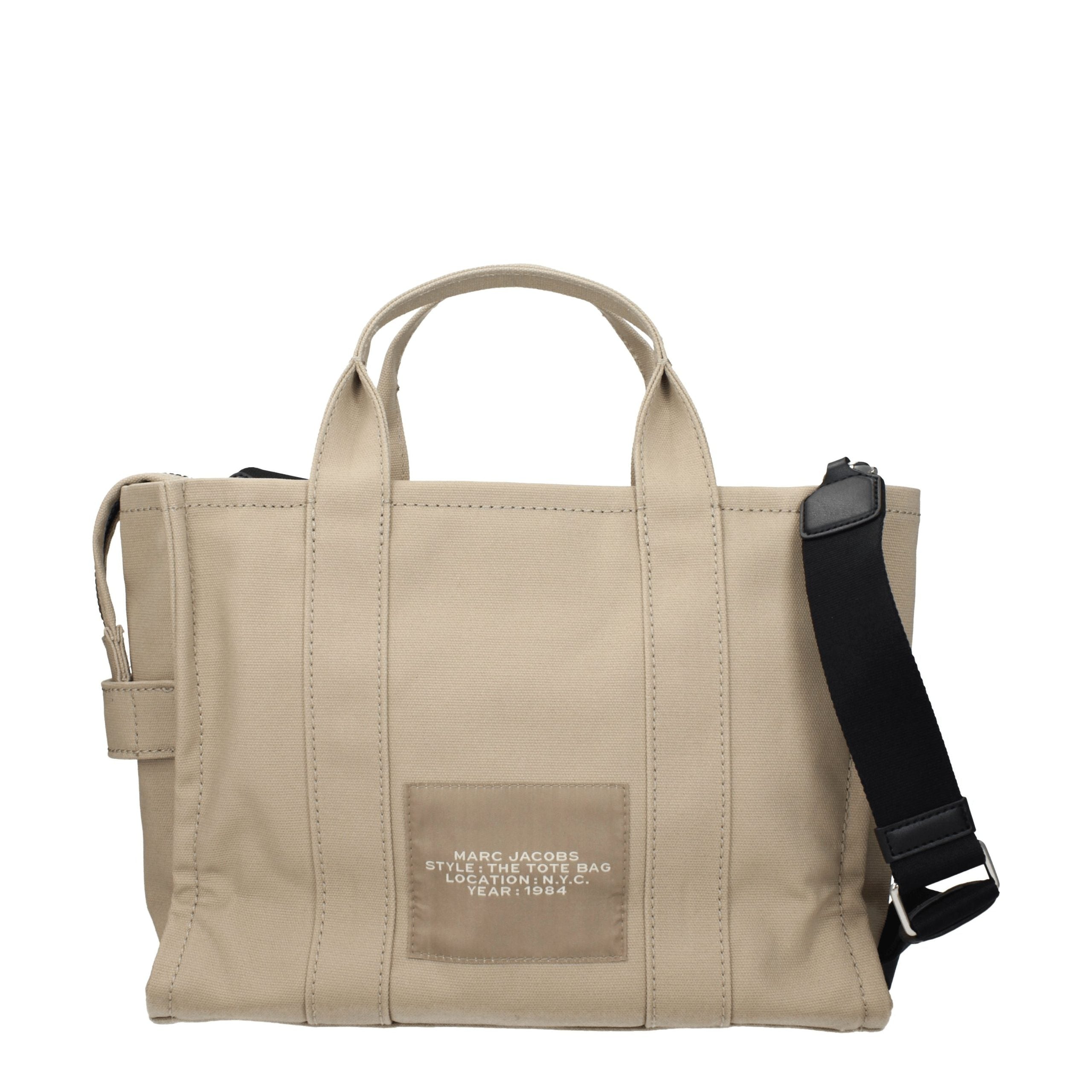 Medium Beige Fabric Handbag