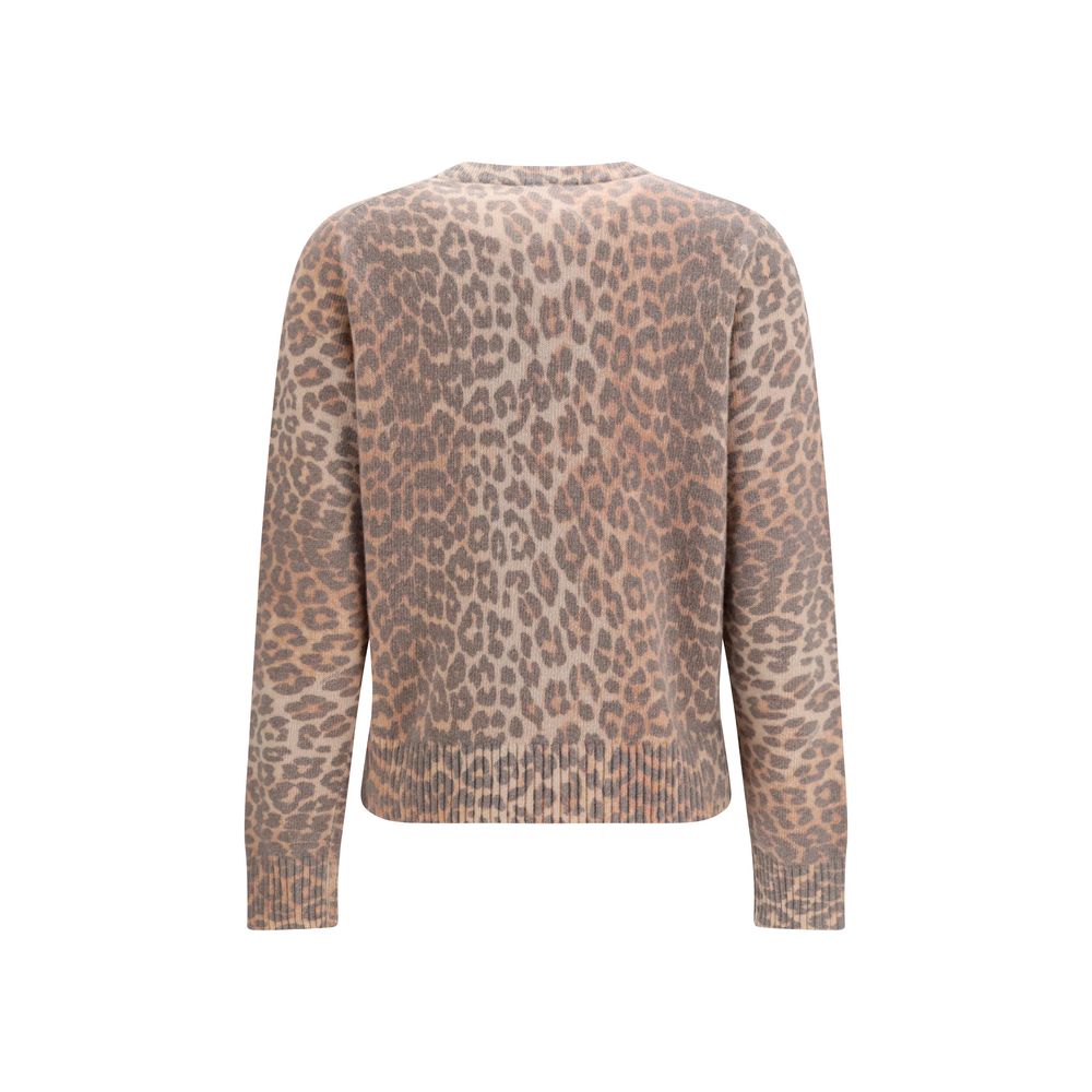 Beige Tiger-Print Merino Wool Sweater