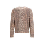 Beige Tiger-Print Merino Wool Sweater