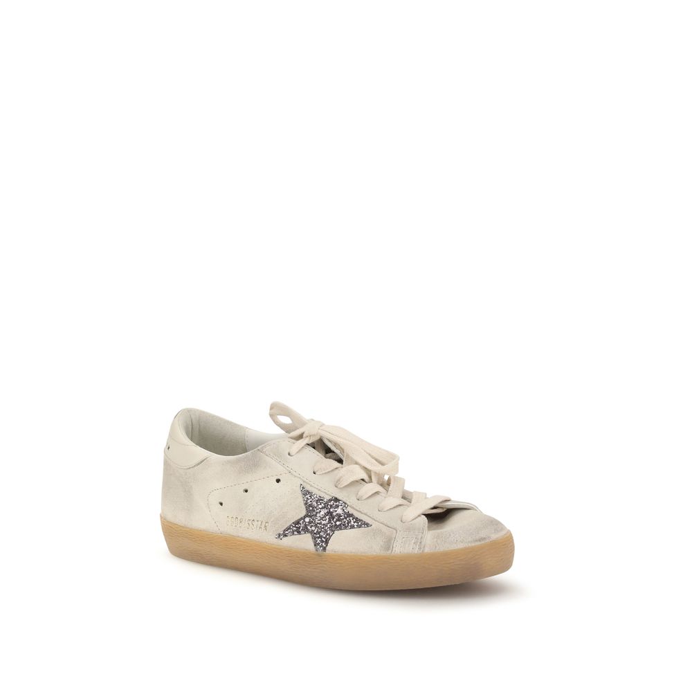 Beige Calf Leather Super Star Sneakers