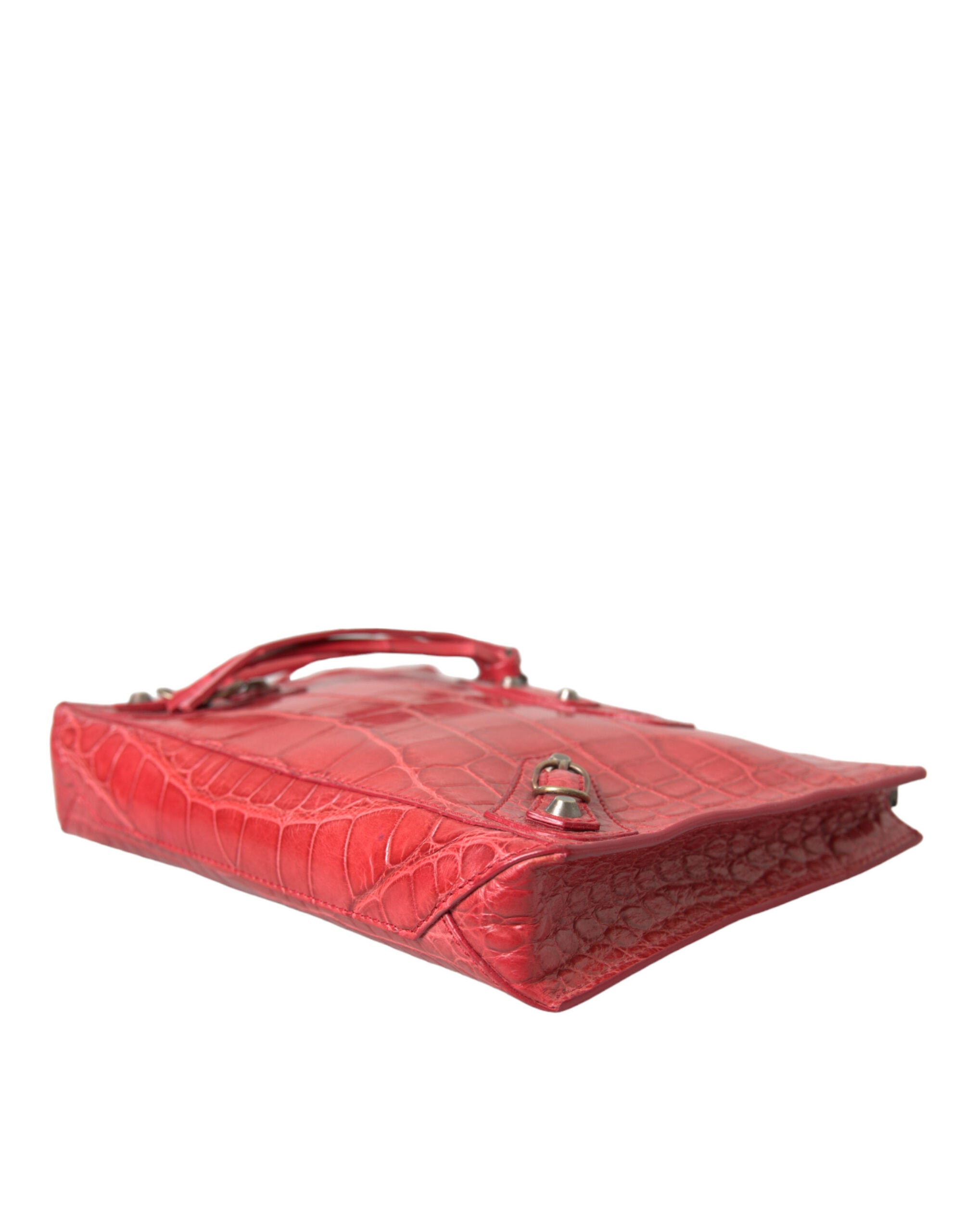 Red Alligator Leather Classic Pouch Wristlet