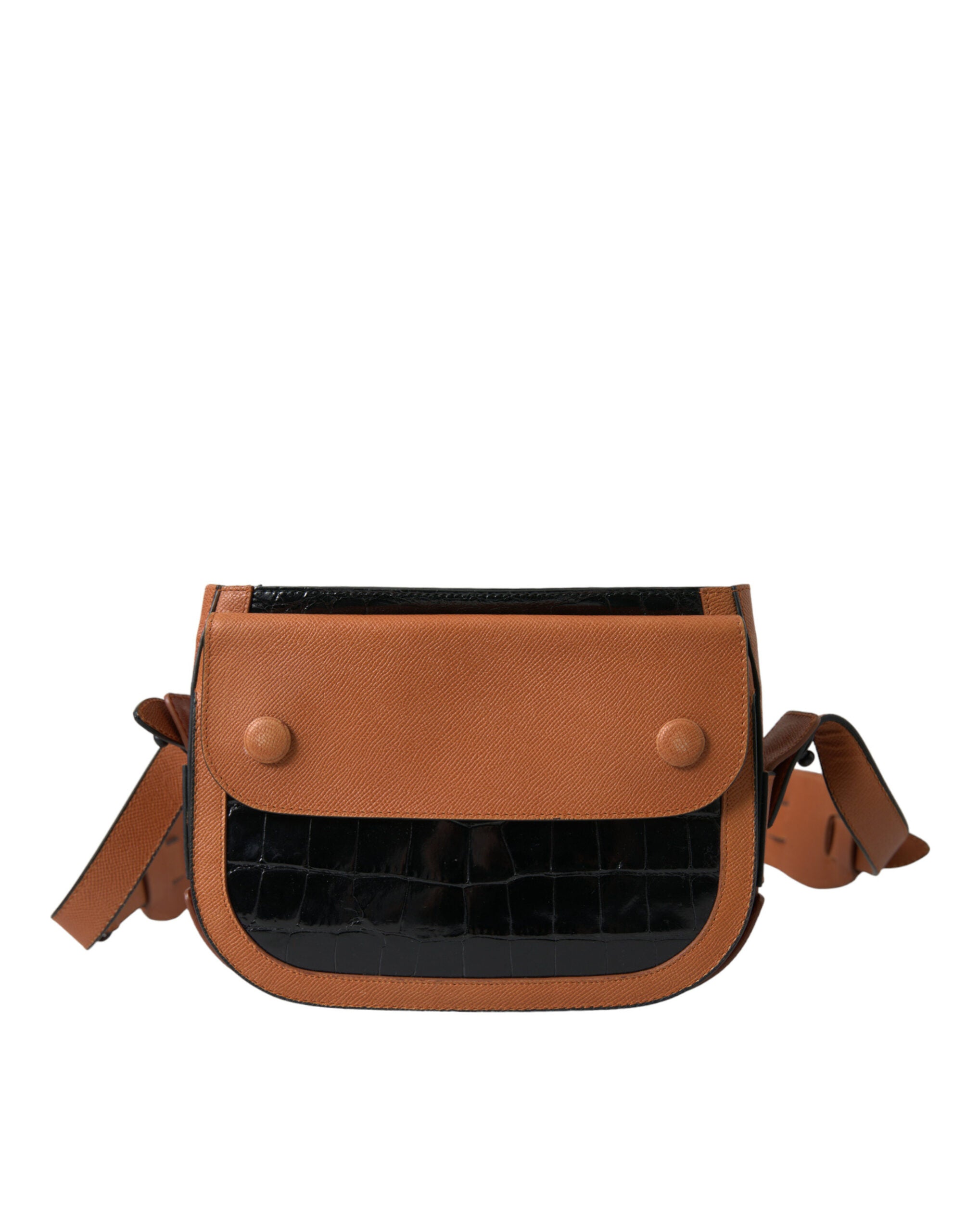 Black Brown Exotic Skin Leather Camera Bag
