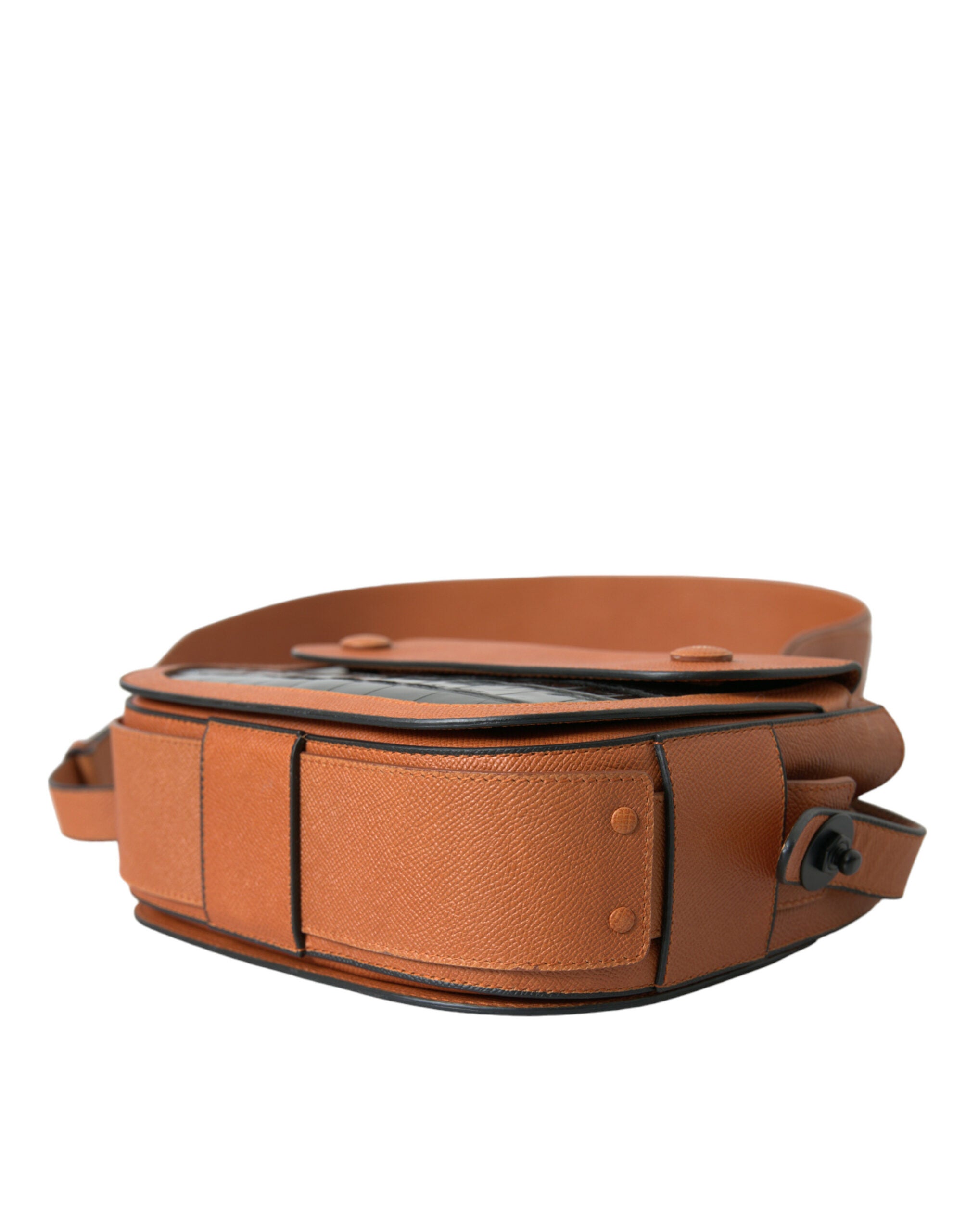 Black Brown Exotic Skin Leather Camera Bag