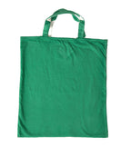 Green And White Jersey Fabric Logo Shoulder Shopping Tote