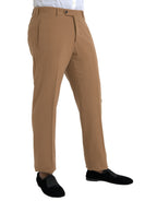 Beige Cashmere Straight Fit Dress Pants