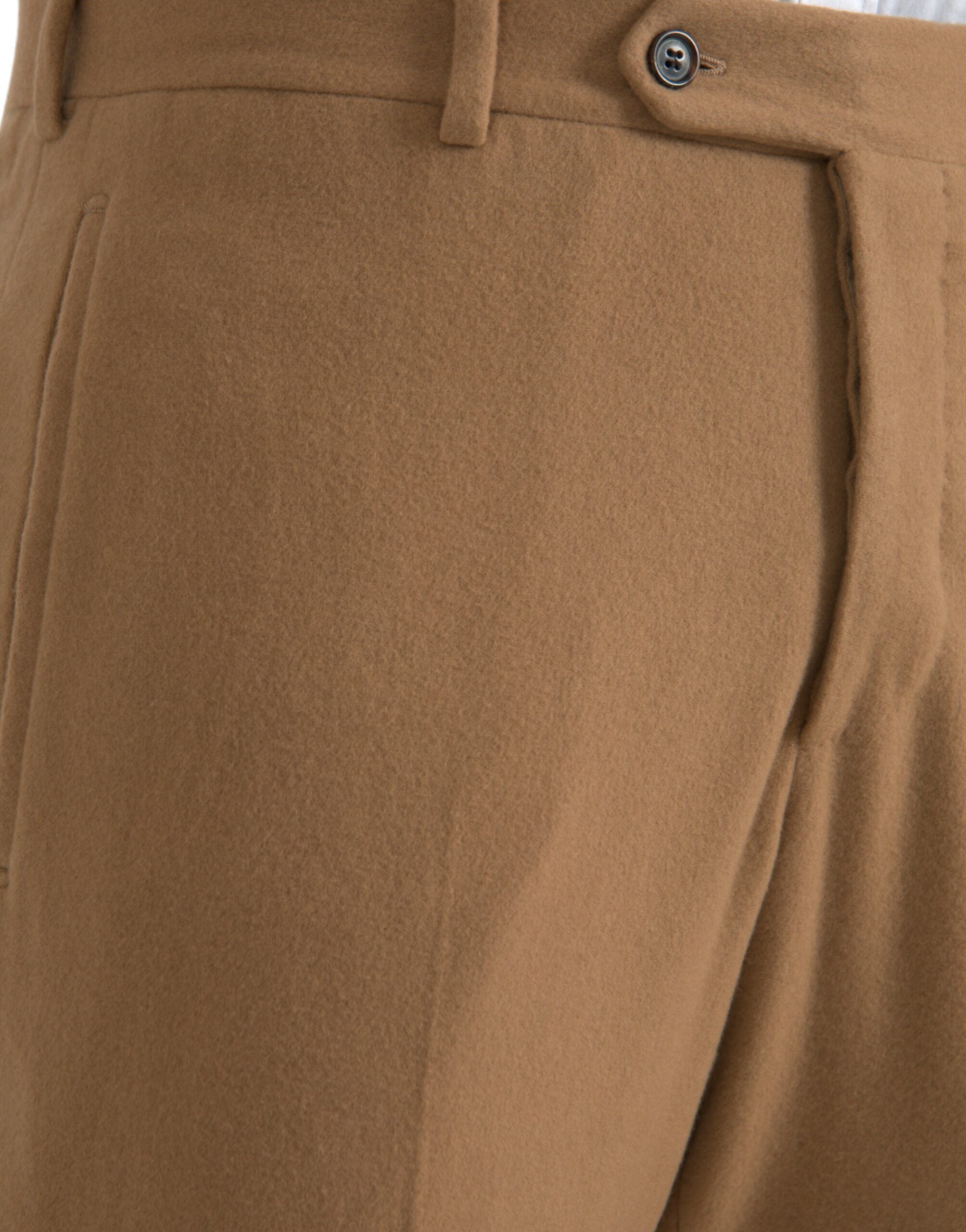 Beige Cashmere Straight Fit Dress Pants