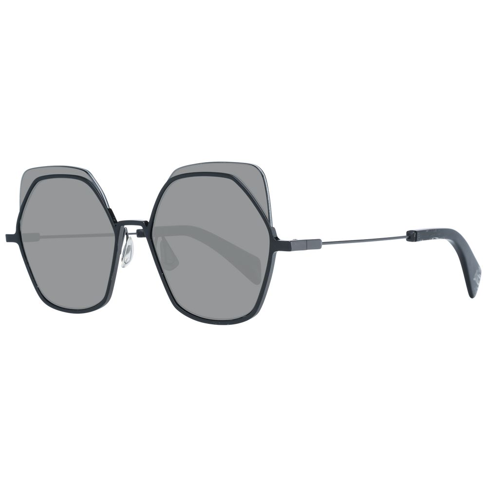 52mm Black Metal-Plastic Full-Rim Sunglasses