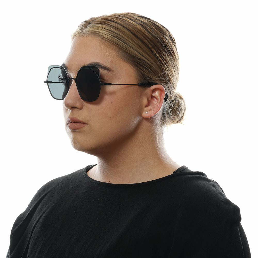 52mm Black Metal-Plastic Full-Rim Sunglasses