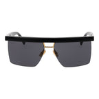 Black Stainless Steel Rectangle Sunglasses