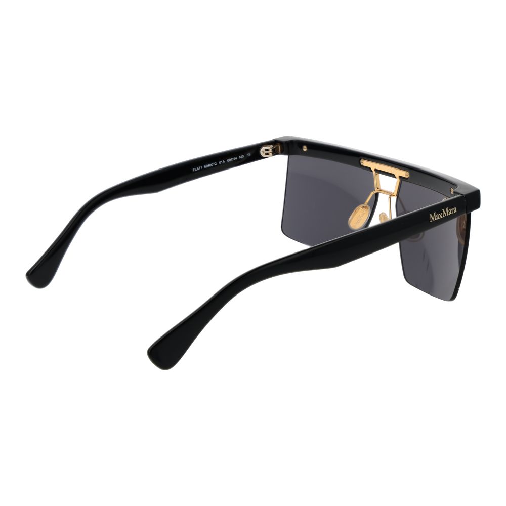 Black Stainless Steel Rectangle Sunglasses