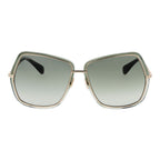 61mm Green Metal Square Sunglasses