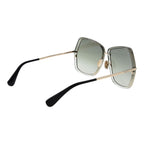 61mm Green Metal Square Sunglasses