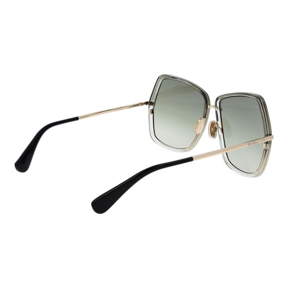 61mm Green Metal Square Sunglasses