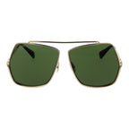 Gold Metal Full-Rim Sunglasses