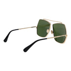 Gold Metal Full-Rim Sunglasses