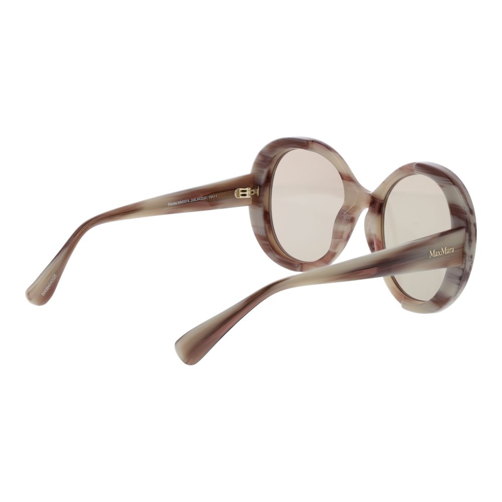 150mm Cream Acetate Round Sunglasses