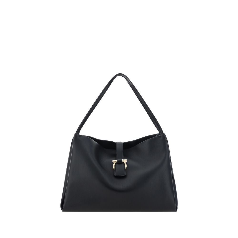 Black Grained Calf Leather Handbag