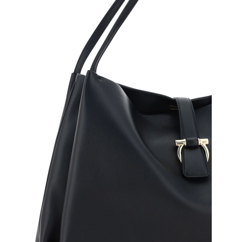 Black Grained Calf Leather Handbag