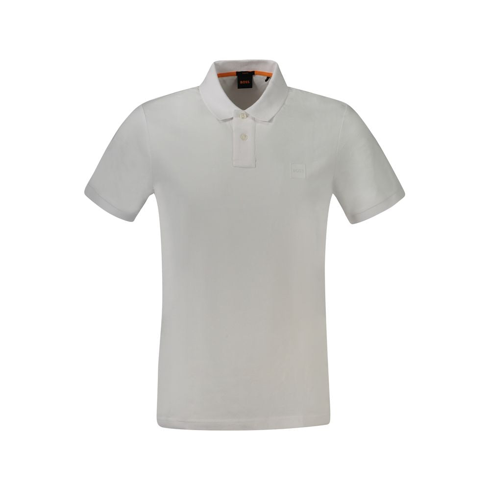 Slim Fit Cotton-Blend Polo Bianco